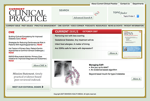 Screenshot of microsite