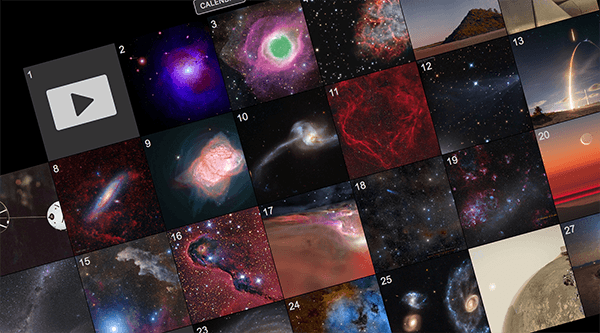 Desktop screenshot of NASA's APOD Calendar